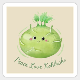 Peace Love Kohlrabi Watercolor Cute Sticker